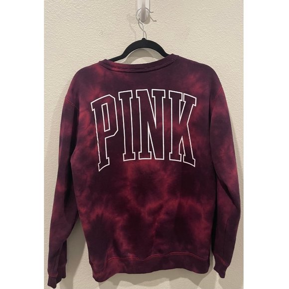 PINK Tie Dye Burgundy Sweater - Picture 4 of 4